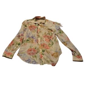 Denim & Supply Ralph Lauren Floral Sheer Button Up Shirt